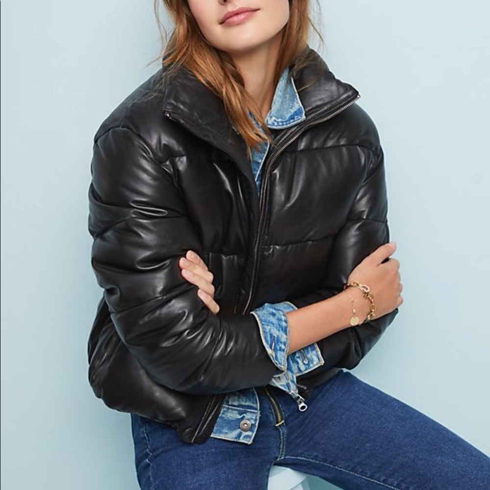 ISO LaMarque leather puffer Anthropologie